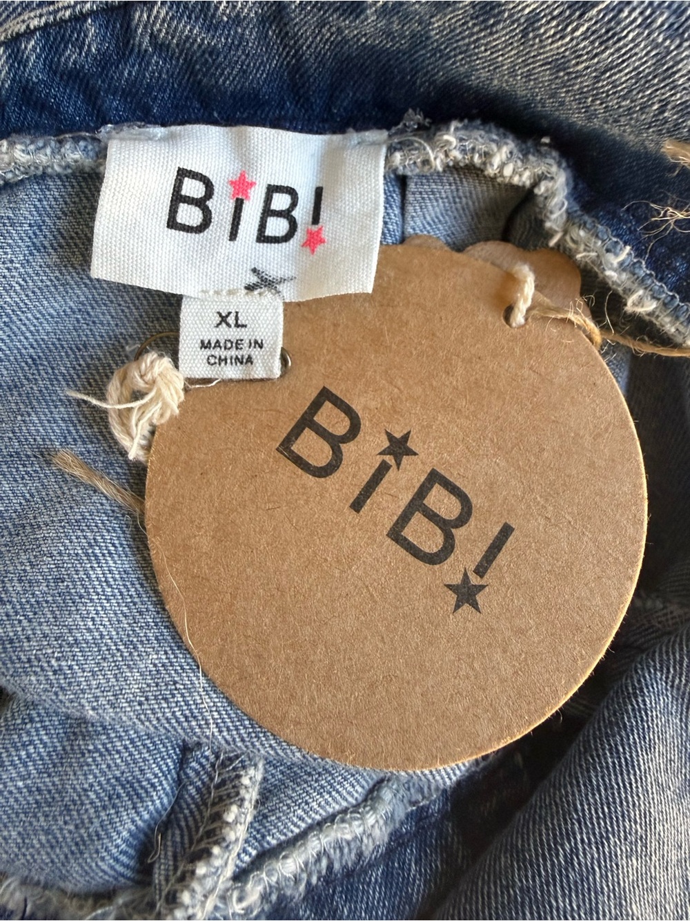 BiBi Light Wash Denim Ruffle Romper - Picture 7 of 9